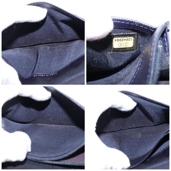 CHANEL Matelasse COCO Mark Long Wallet Leather Black CC Auth 144624 - Picture 15 of 16